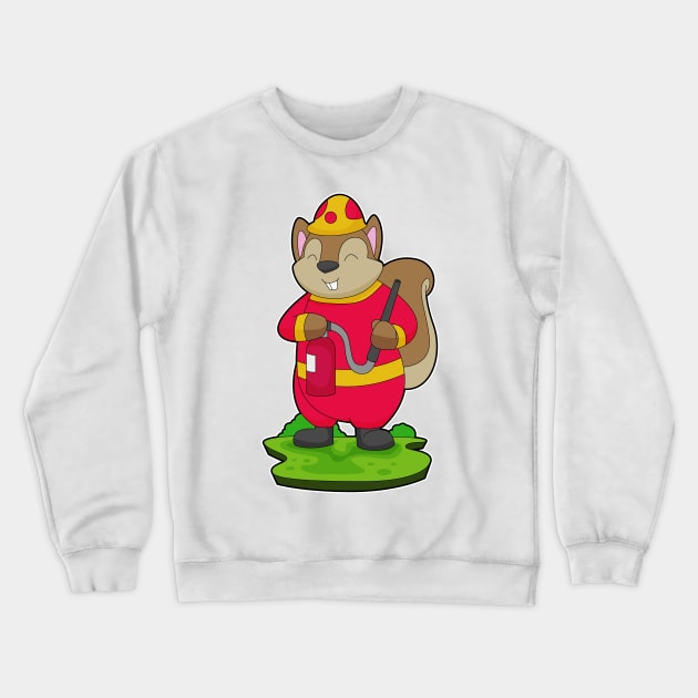 Squirrel Firefighter Fire hose Crewneck Sweatshirt by Markus Schnabel